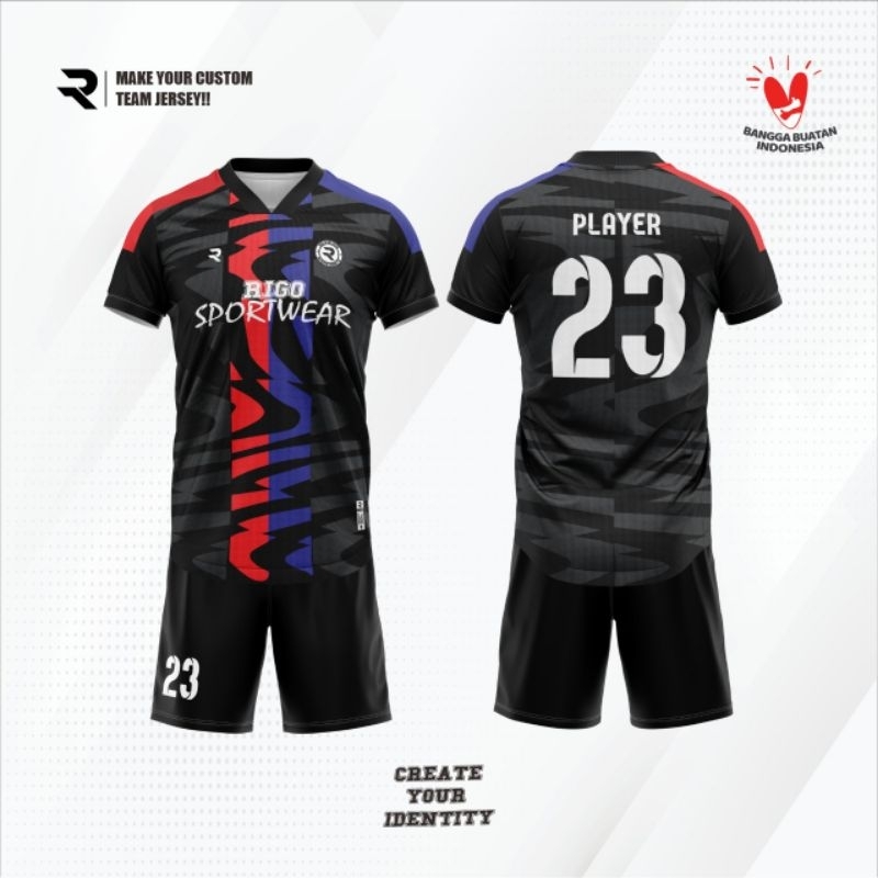 Jersy bola/ futsal full printing bebas custom