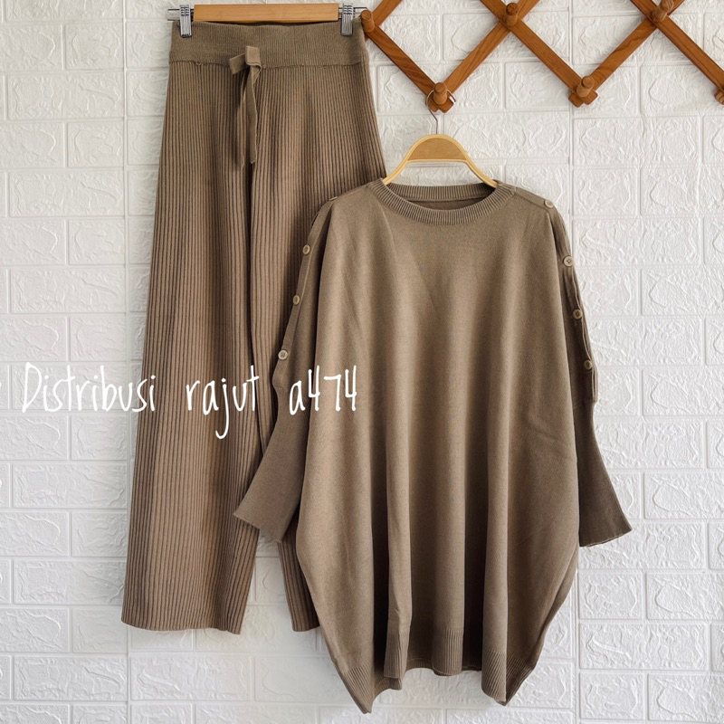 ONESET ATASAN OCHA OVERSIZE SETELAN CELANA RAJUT KULOT