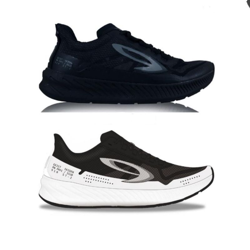 SEPATU LARI RUNNING NINETEEN 910 GEIST EKIDEN SE HITAM MERAH PUTIH⁣