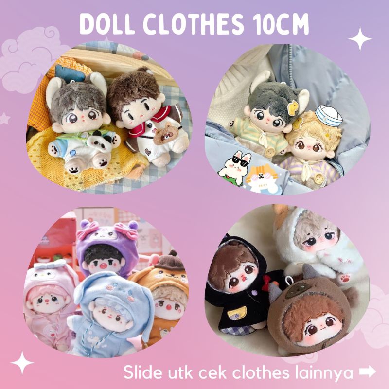 [READY] Doll Clothes 10cm Labubu Animal Hoodie Baju Binatang EXO BTS SVT NCT Kpop Boneka Anime Gensh