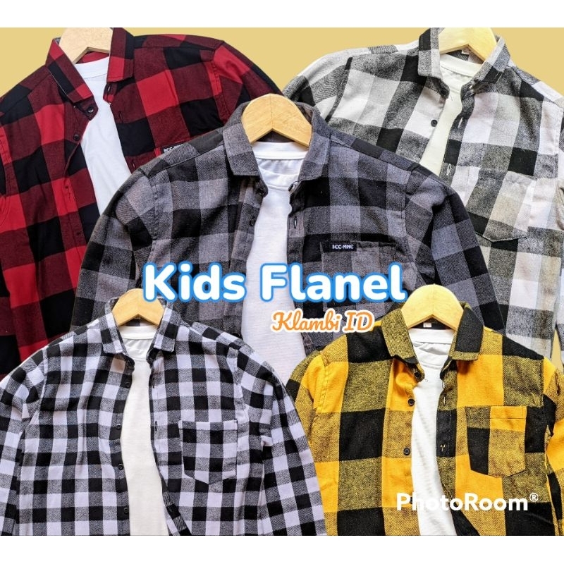 Kemeja Flanel Anak Cowok Cewek Unisex Usia 4 5 6 7 8 9 tahun klambi id