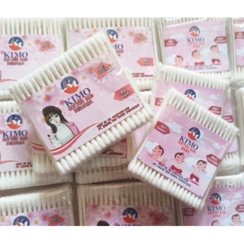 Cotton Bud Dewasa Anak Kimo isi 100 Sticks / Pembersih Telinga Kecil / Korek Kuping Kapas Bayi Balita