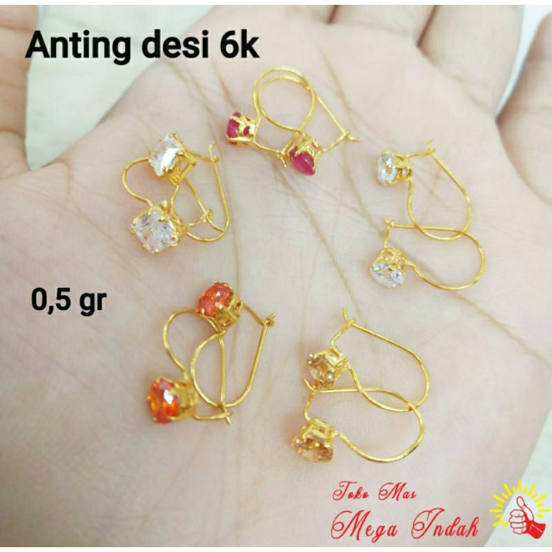 Anting Emas asli kadar 300/6k 0,5gram