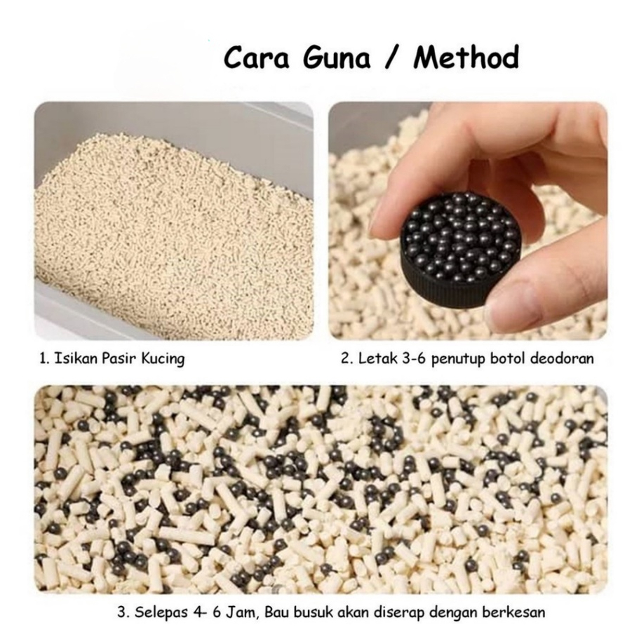 Deodorant Beads Activated Carbon Absorbs - Pewangi Pasir Kucing - Pengharum Cat Litter