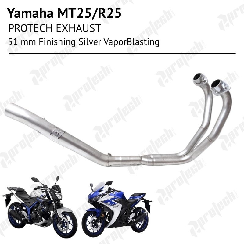 Yamaha MT25 / R25 — Header Inlet 51 mm · Sandblast — foto 2