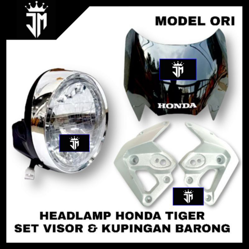 REFLEKTOR LAMPU DEPAN HEADLAMP HONDA TIGER TIREV TIGER REVO SET VISOR 2MM 3MM DAN KUPINGAN BARONG SI