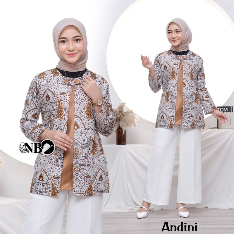 ATASAN BATIK WANITA MODERN BAJU BATIK KANTOR WANITA BATIK NEW BLUS SERAGAMAN