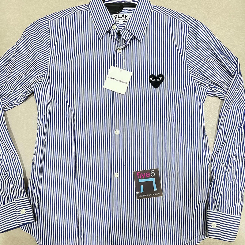 cdg play stripe type 1 shirt
