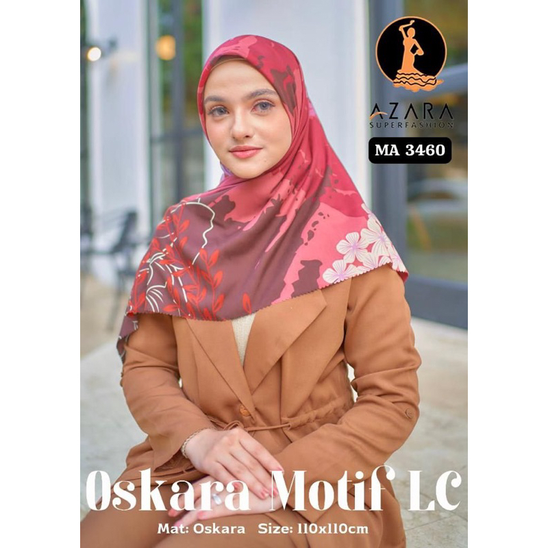 [Terbaru] Hijab Jilbab  segiempat motif pollycotton voal laser cut Azara grosir