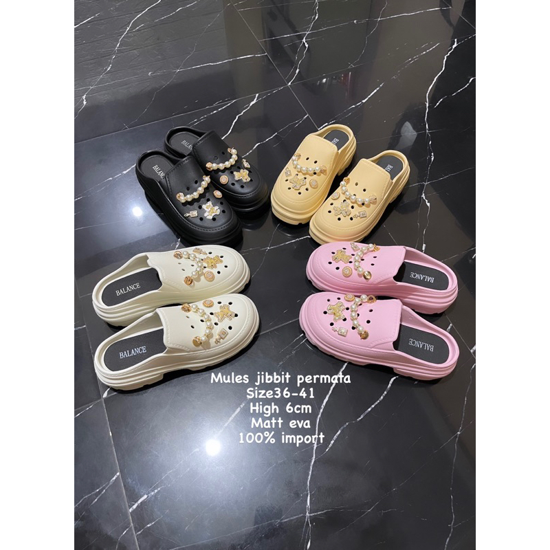 GJAZ WEDGES MULES JIBBITZ PERMATA INDAH HIGH 6 CM