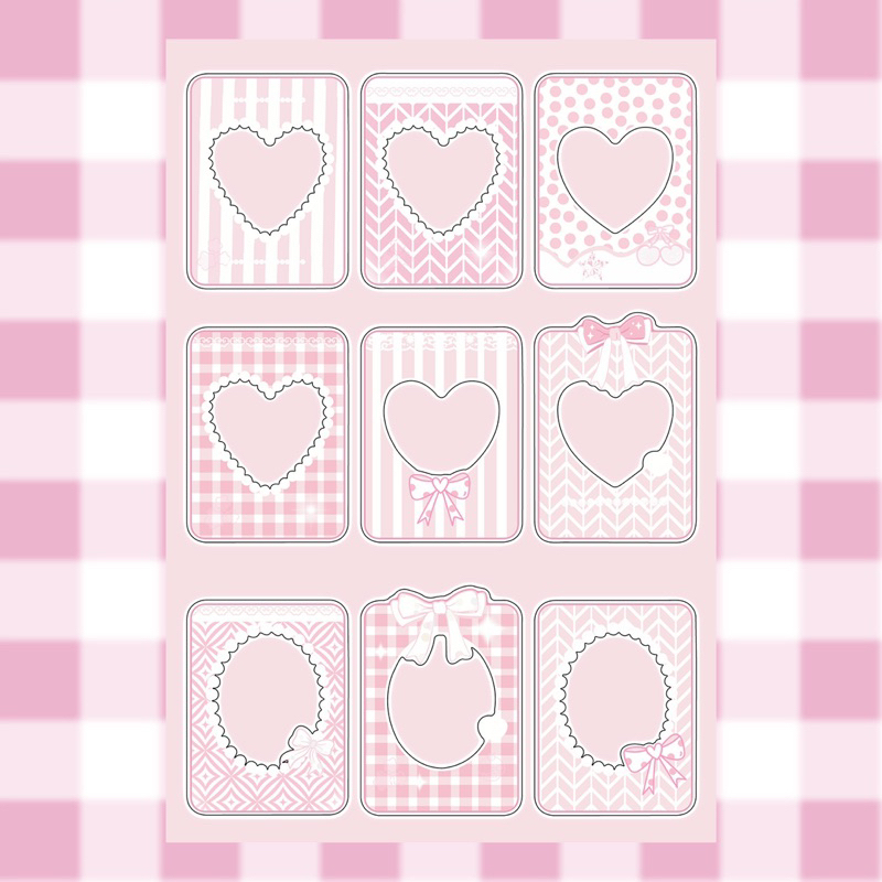 1 lembar stiker frame korea deco toploader [100]