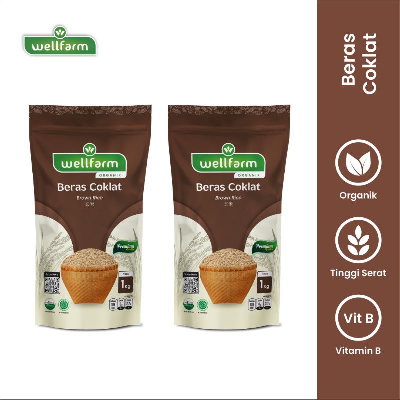 

Wellfarm Beras Coklat Wangi Organik, Paket Bundling Hemat 2 Kg