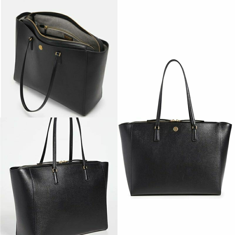 Tory Burch Robinson Leather Tote Black
