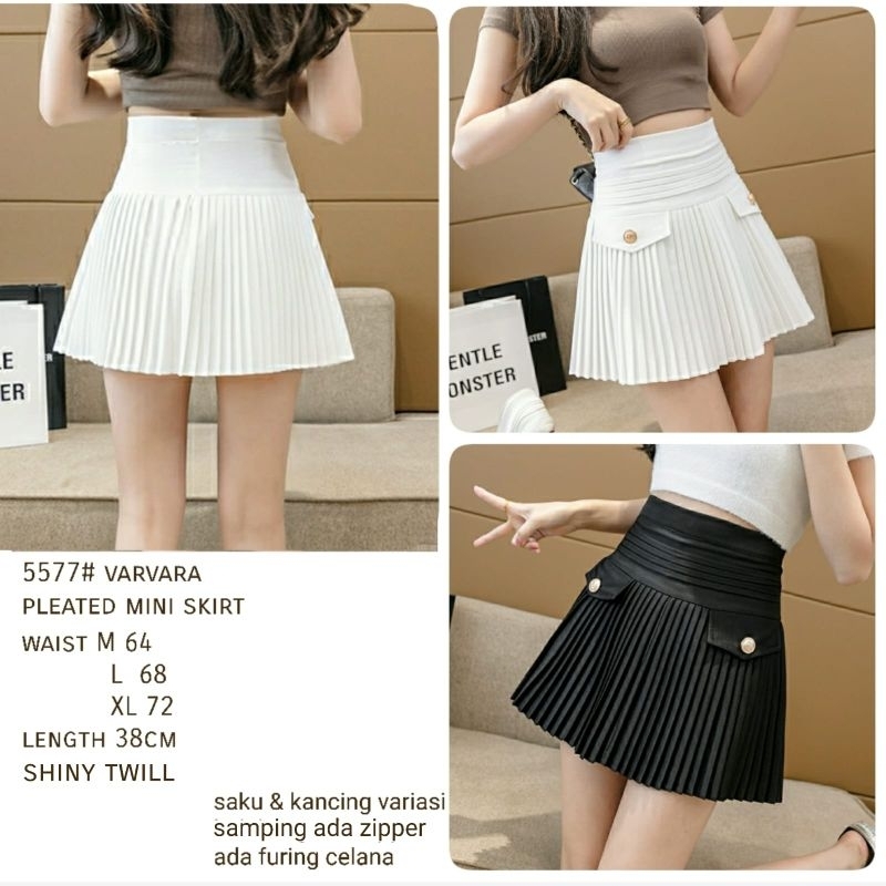 MDLV ~ 5577# Varvara Pleated Mini Skirt Rok Korea Import