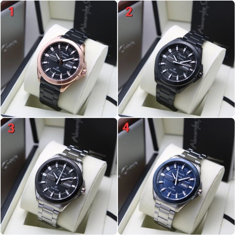 ORIGINAL GARANSI RESMI 1 TAHUN JAM TANGAN PRIA ALEXANDRE CHRISTIE ANALOG RANTAI STAINLESS STEEL ARLO