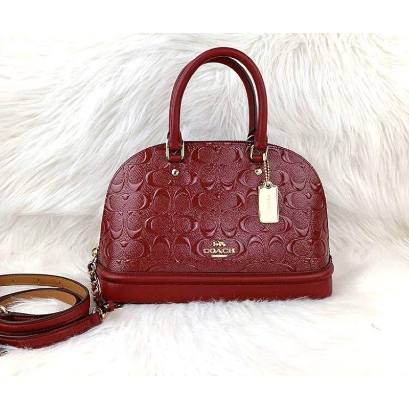 Coach Mini Sierra Satchel In Signature Debossed Patent Leather (C55450)