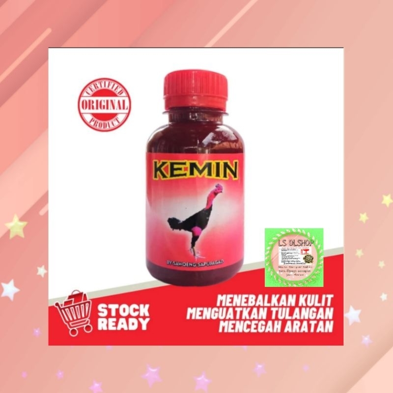 RED KEMIN SAWOENG MENEBALKAN KULIT AYAM,MELANCARKAN PEREDARAN DARAH.MENGOBATI DAN MENGERINGKAN LUKA MEMAR SETELAH ADU.150ml