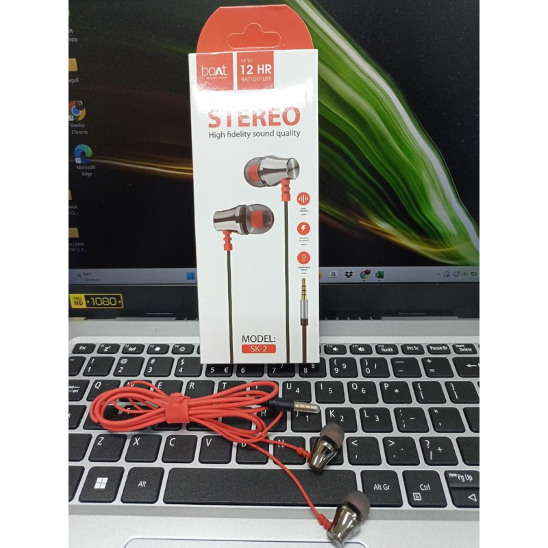 Handsfree Boat Metal PureBass Model SK-1 SK-2 Kualitas Terbagus/Earphone PureBass