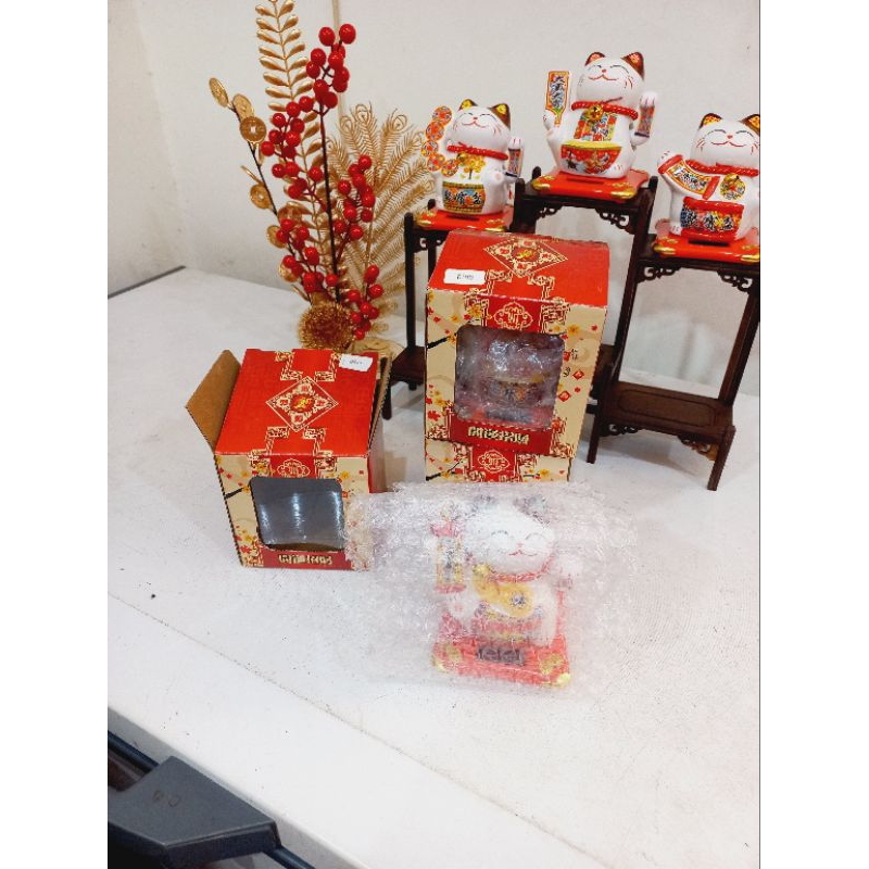 Manekineko Keramik / Kucing Hoki Keramik / Waving Hand Decoration / Manekoneki / Maneki Neko