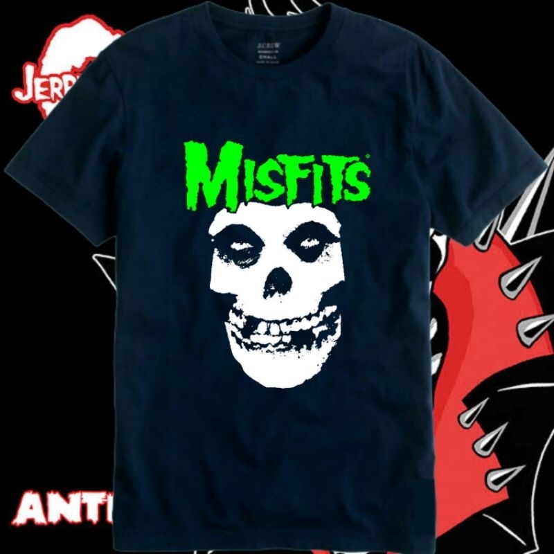 Kaos Baju Tshirt Pria Laki Cowok Cewek Perempuan Unisex Dewasa Custom Band Horor Horror Misfits The 