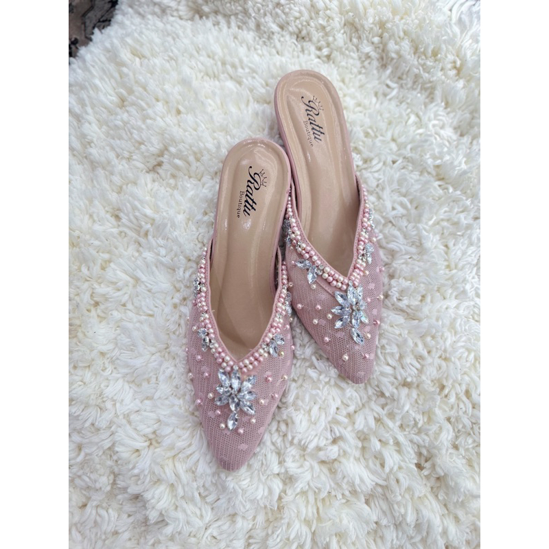 Termurah!!! COD HEELS 5cm brukat payet mewah Marwah abu / wedding shoes silver / sepatu pengantin abu / sepatu seserahan / sepatu tunangan / sepatu wisuda