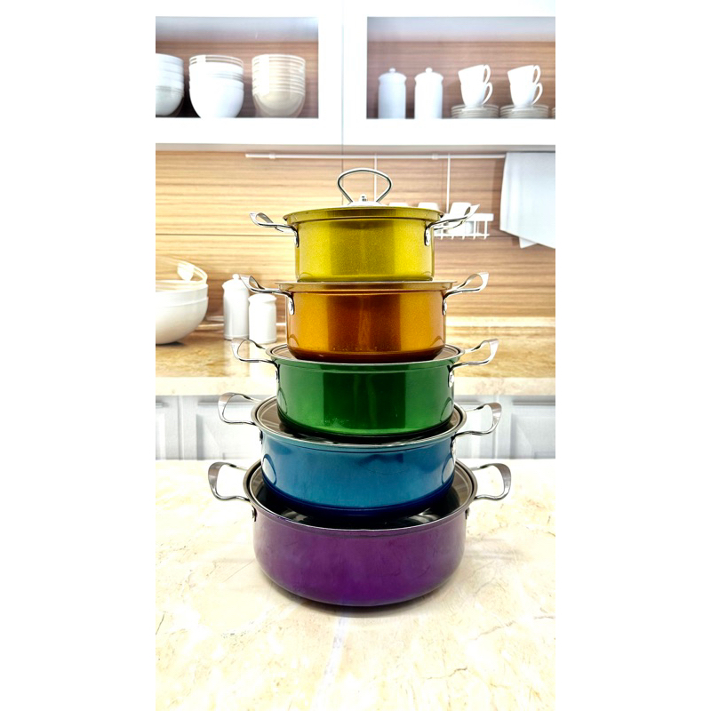 Panci set Colorfull 10 pcs Stainless Berkualitas