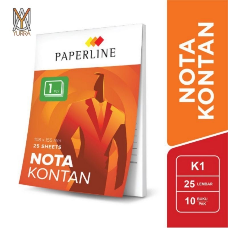 

YURRA - Buku Nota Kontan Paperline Kecil Rangkap 1 2 3 Ply 25 Sheets Uk 10,8 cm x 15,5 cm
