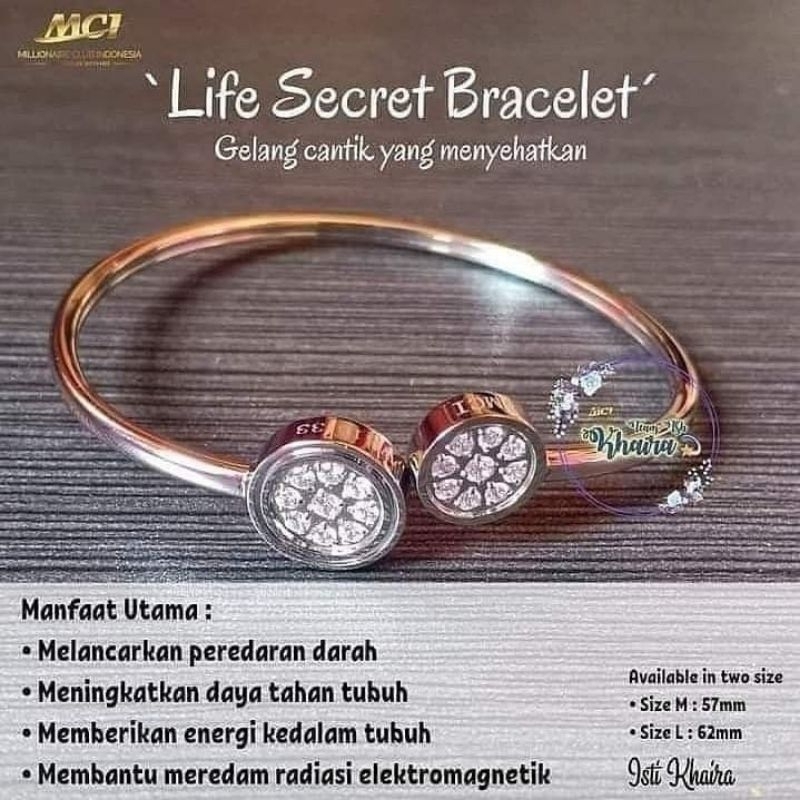 BRACELET ORI MCI SIZE L ASLI MCI GELANG KESEHATAN MCI