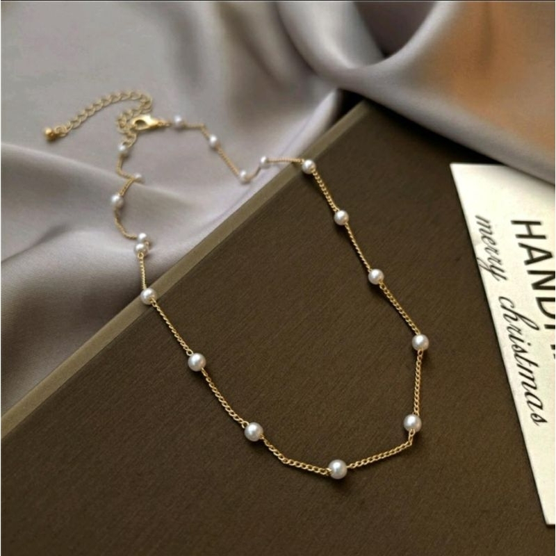 KALUNG CHOKER MOTIF MUTIARA CANTIK PEARL CHOKER NECKLACE KALUNG FASHION