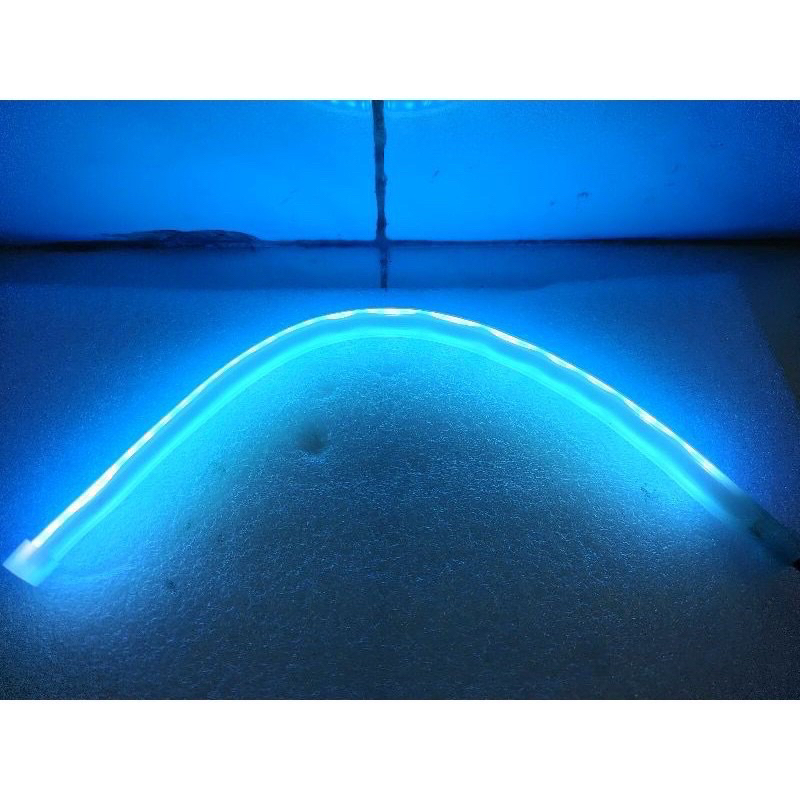 lampu Alis LED slim alis DRL fleksibel waterproof 12V ukuran 30cm 2 mode senja welcome sen running kuning untuk motor mobil