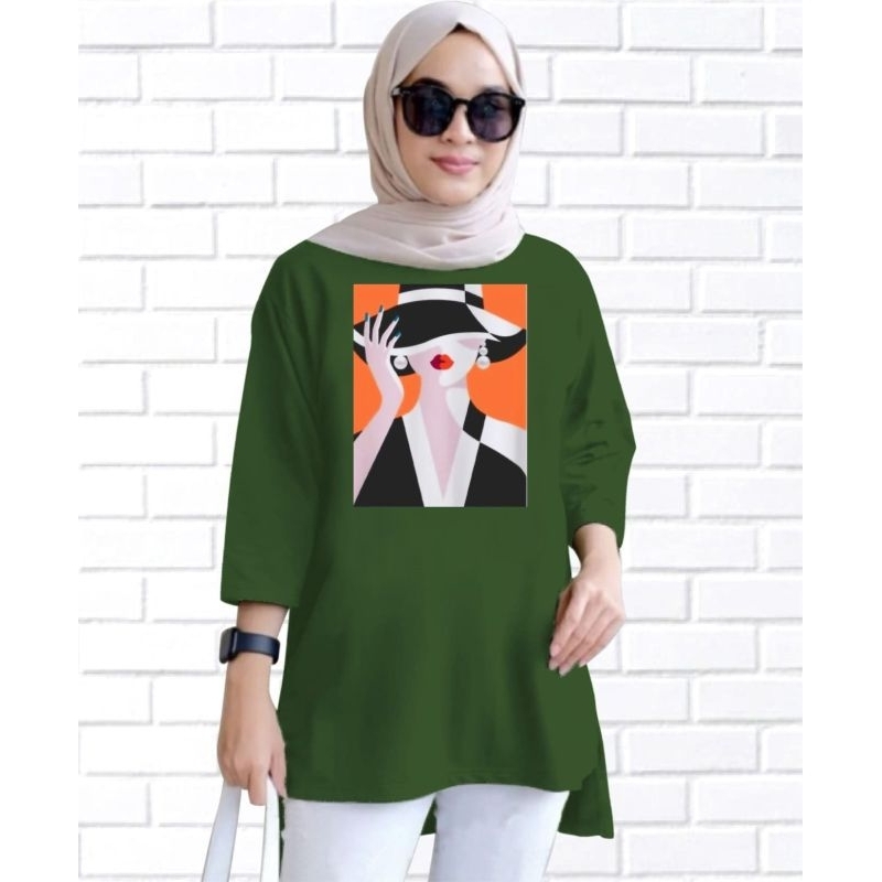 TUNIK BASIC WANITA OVERSIZE DTF WOMEN HAT