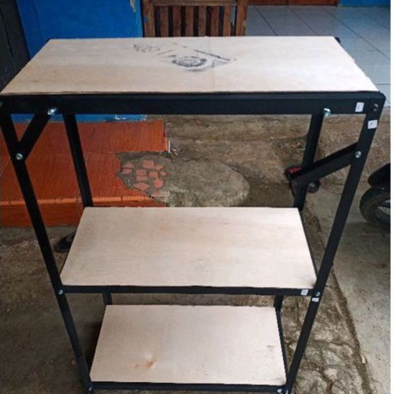 Rak serbaguna P60cm L30cm T80cm 3 susun / Rak aquarium / Rak bongkar pasang / Rak susun besi / rak