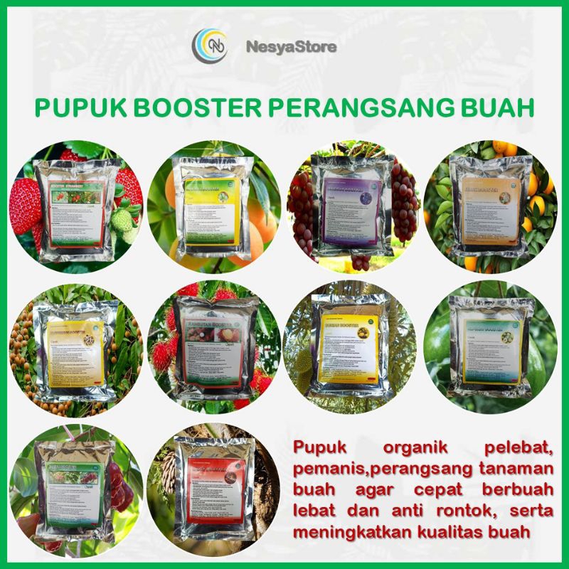 Pupuk Booster Perangsang Buah Anti Rontok Kelengkeng Jeruk Jambu Sawit Strawberry Jeruk Mangga Alpukat Rambutan Anggur Durian Anggrek Buah Naga Pepaya Belimbing Aglonema Cabai