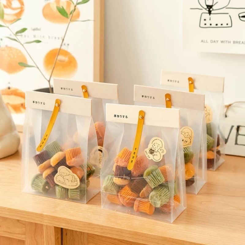 

10pcs Plastik Cookies Biskuit Frosted dengan Label / Packaging Makanan