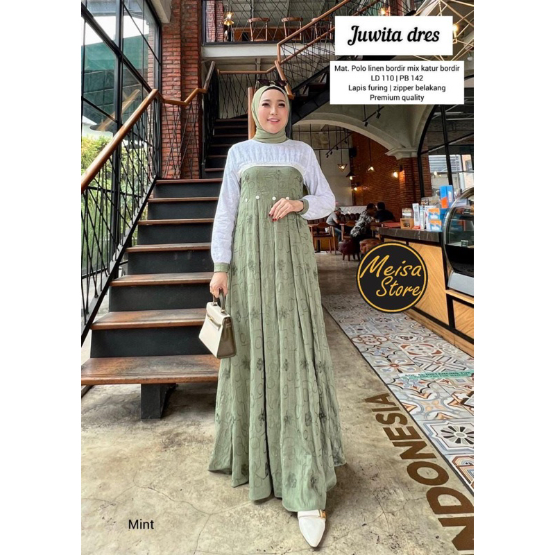 JUWITA DRESS / MAT. POLO LINEN BORDIR MIX KATUN BORDIR // MEISA