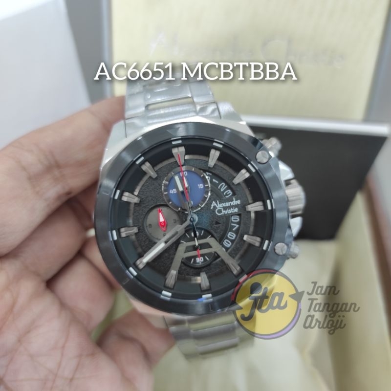 New Alexandre Christie Pria AC6651 Silver Jam Tangan Cowok AC 6651 MCBTBBA