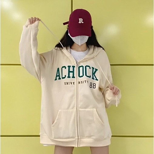 Hoodie Zipper Achock University 88 Unisex Pria &amp; Wanita | Dhea Fashion