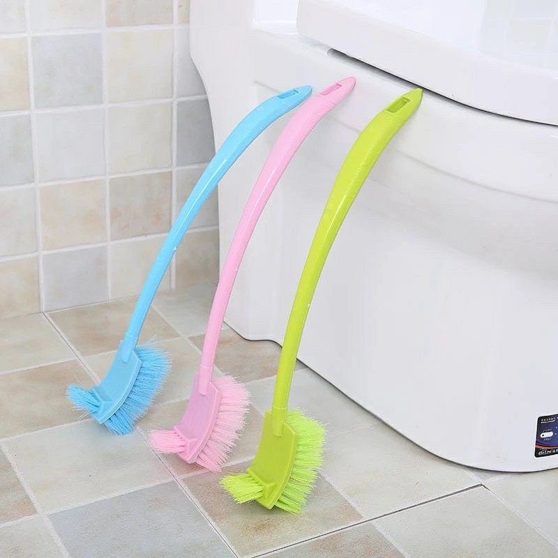 {instant Cod Medan termurah}Sikat Pembersih Kloset Toilet WC Gagang Panjang 2 Sisi Bulu