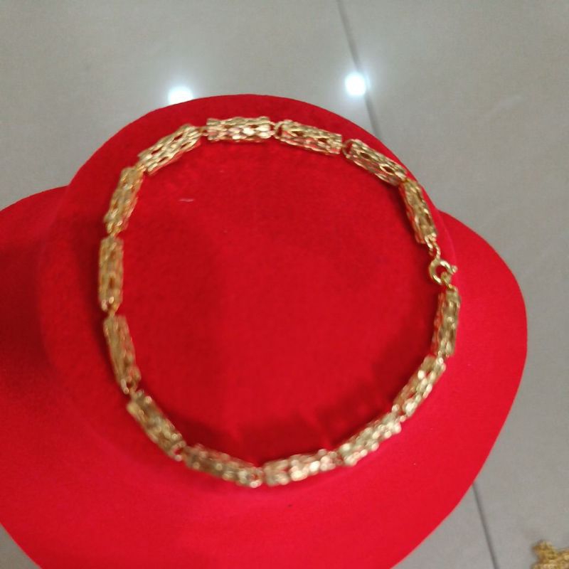 gelang tangan perak asli lapis emas