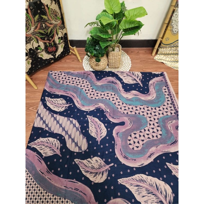 Bahan kain Batik katun Solo motif daun