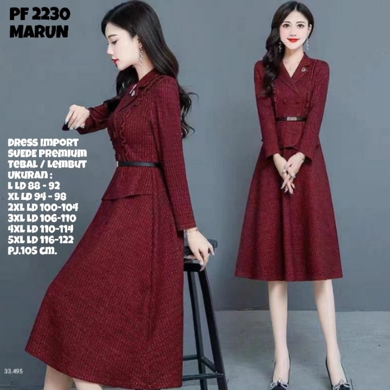 dress tunik korea import premium tebal