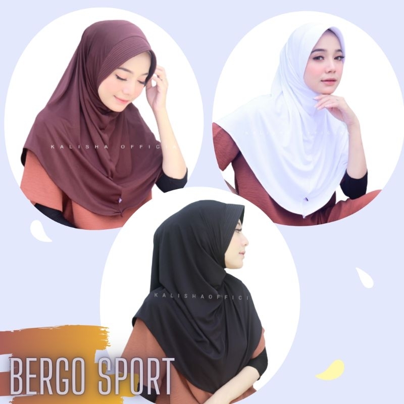 Bergo Sport Menutup Dada Size L| Kerudung Sekolah Premium | kerudung sport Jersey