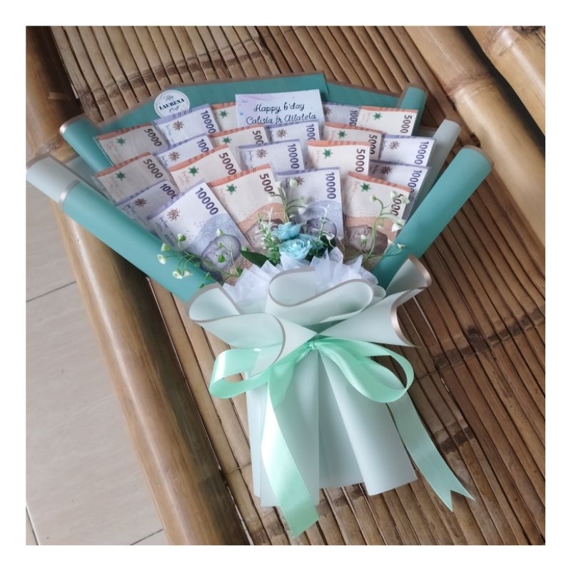 Money bouquet buket isi uang 20 lembar 10k mix 5k