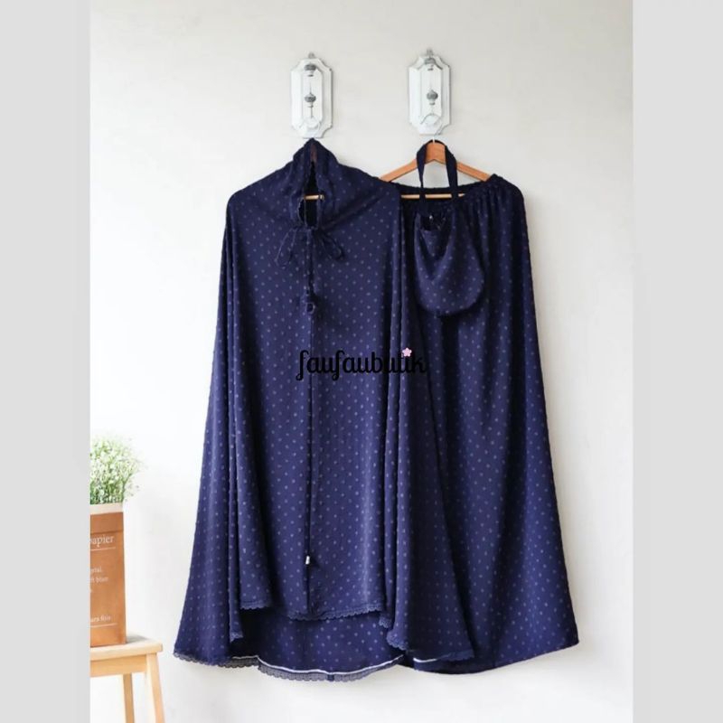 Mukena FaufauHijab 2in1 Uragiri Navy