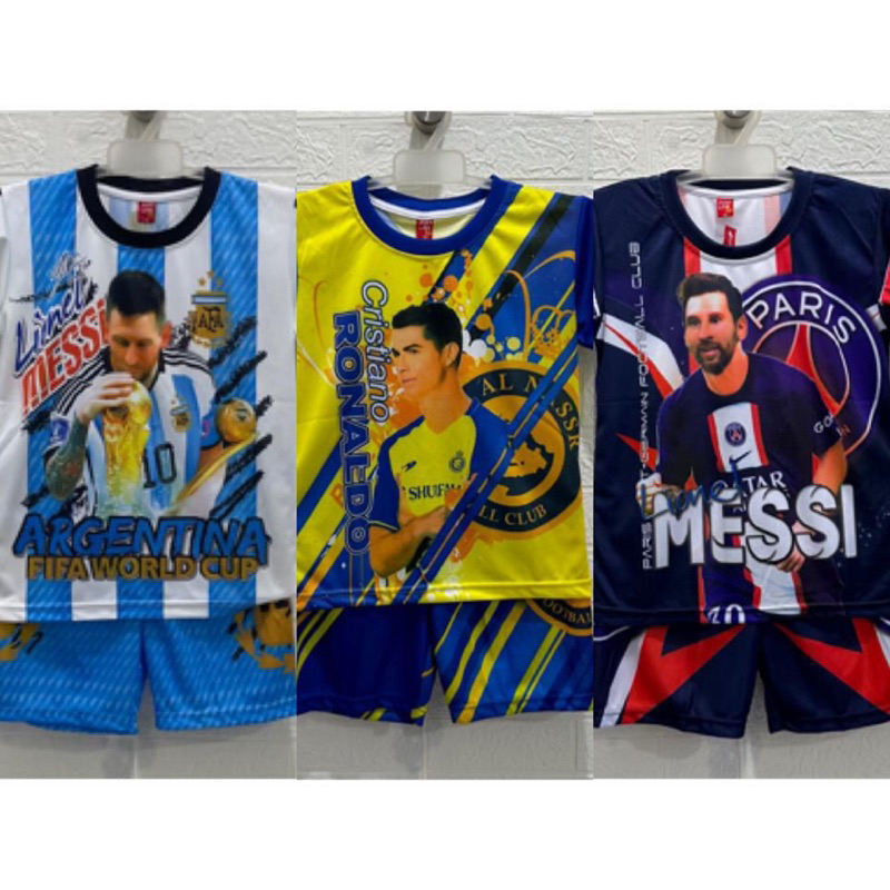 Jersey bola argentina messi ronaldo halland anak printing usia 2-12 tahun kids