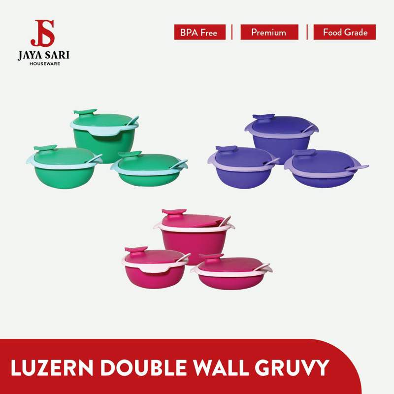 Luzern Double Wall  Millenium  Serving Gruvy  Kotak Makanan Wadah Tempat Sayur Prasmanan