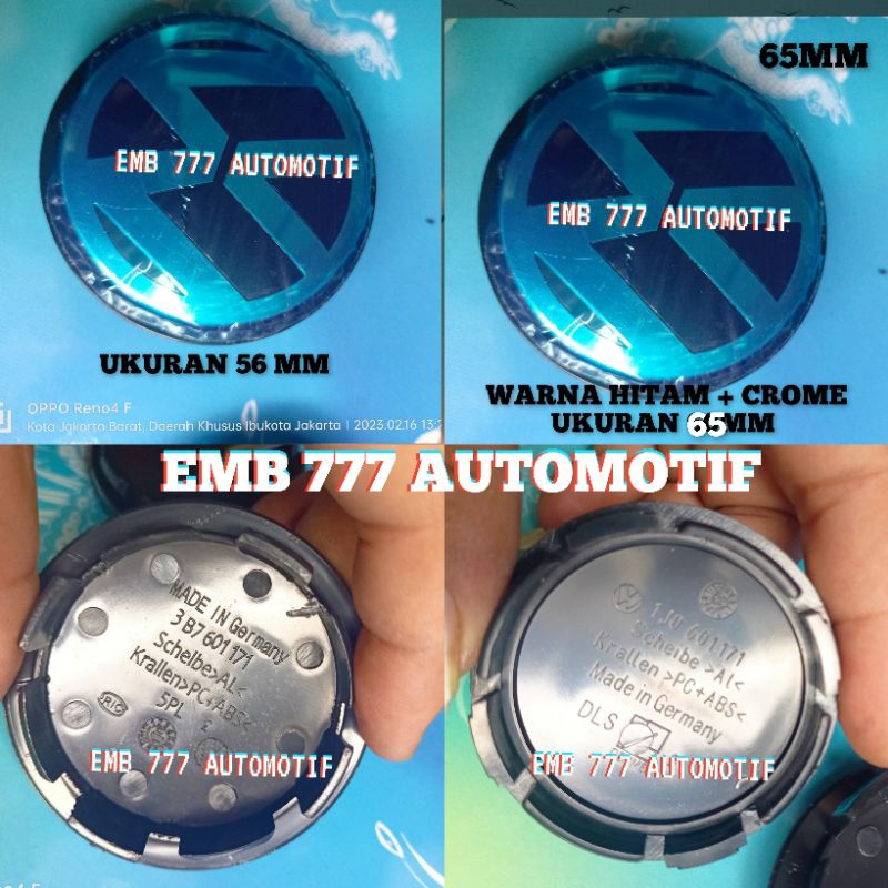 TUTUP VELG DOP RODA VOLKSWAGEN VW 56MM 65MM 56 MM 65 MM DEPAN BELAKANG