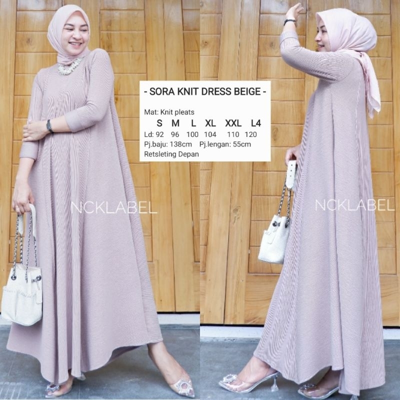 NEW ARRIVAL Sore Knit Dres 6 Warna Odi NCK Label Bahan Knit pleat