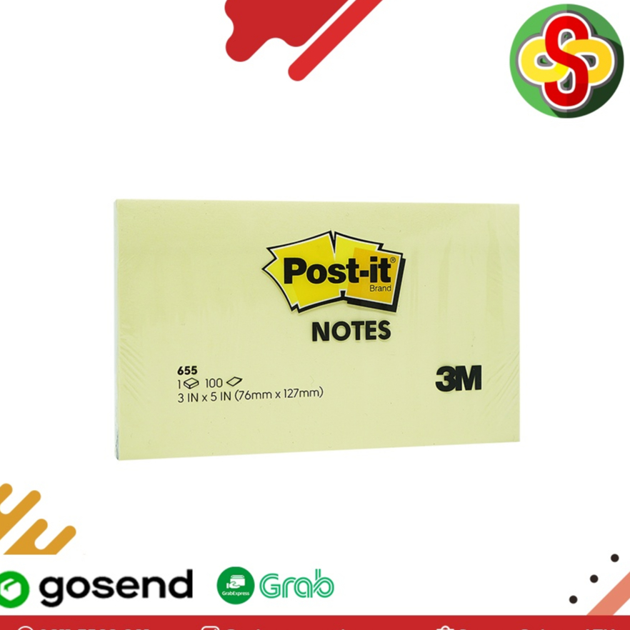 

Sticky Notes / Kertas Memo Post-it 3M 655 (76 x 127 mm)