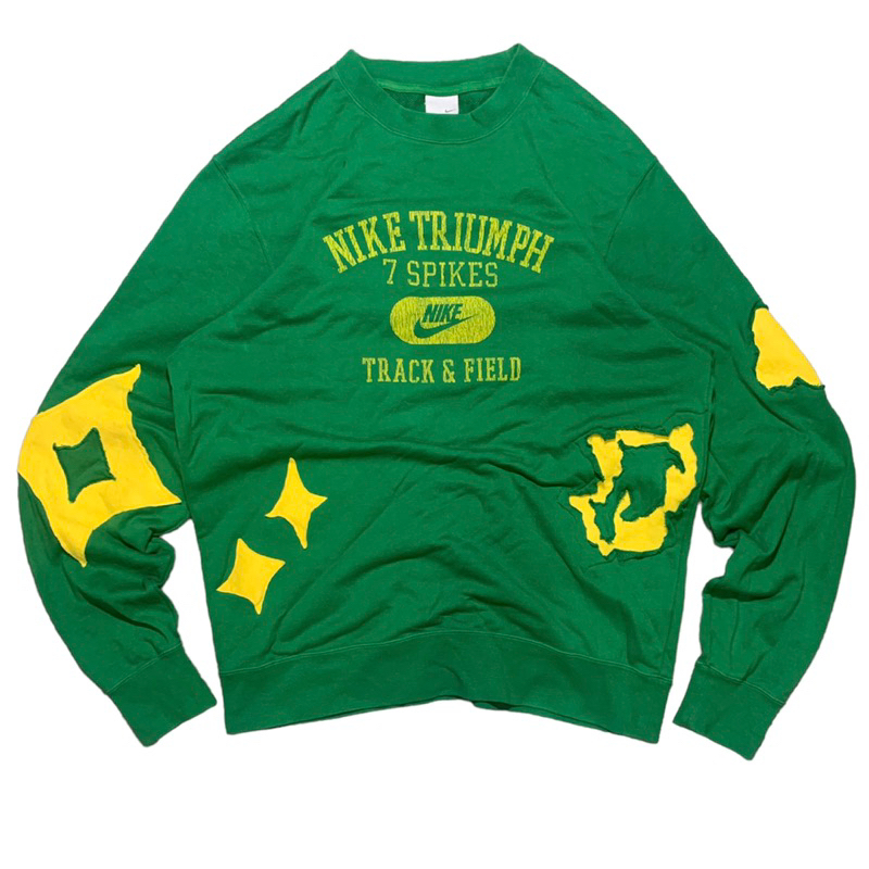 Reworked Nike Trumph Green Crewneck Psychedelic
